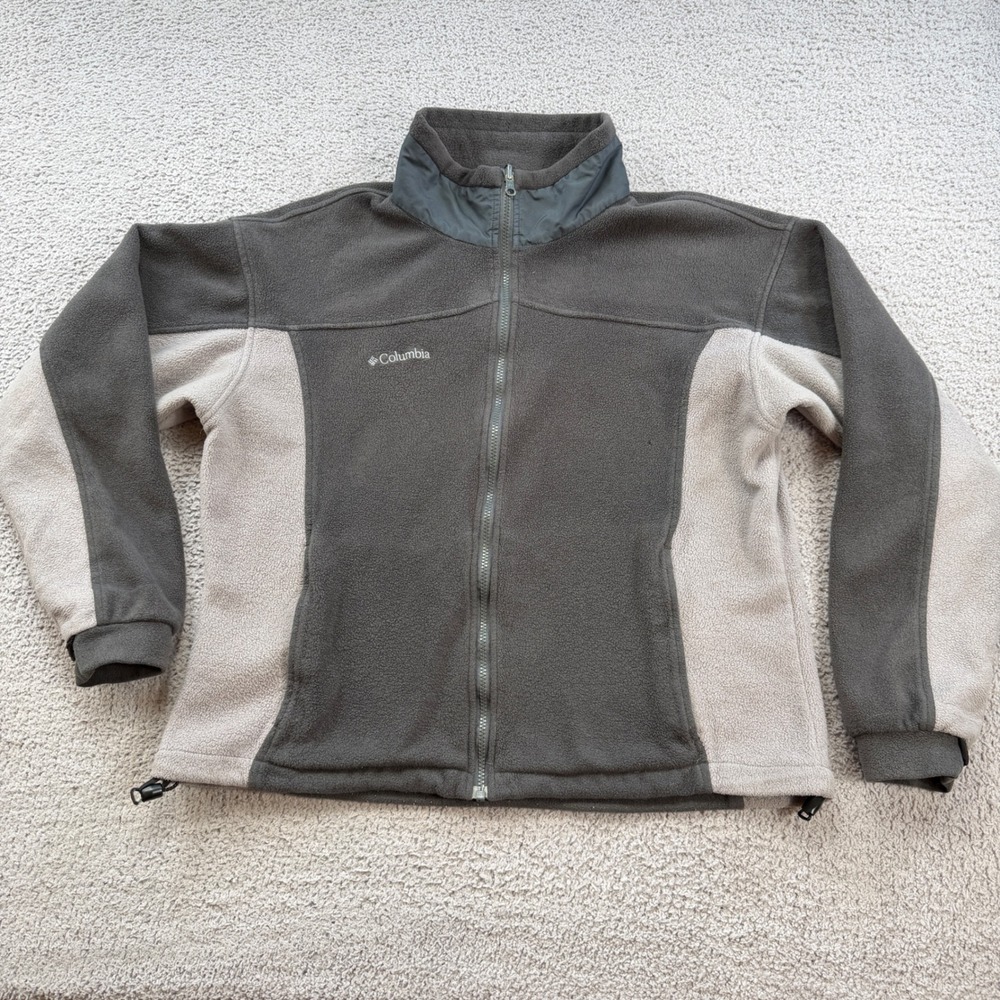 Columbia Challenge Series Womens Grey Colorblock Full Zip Fleece Jacket Large